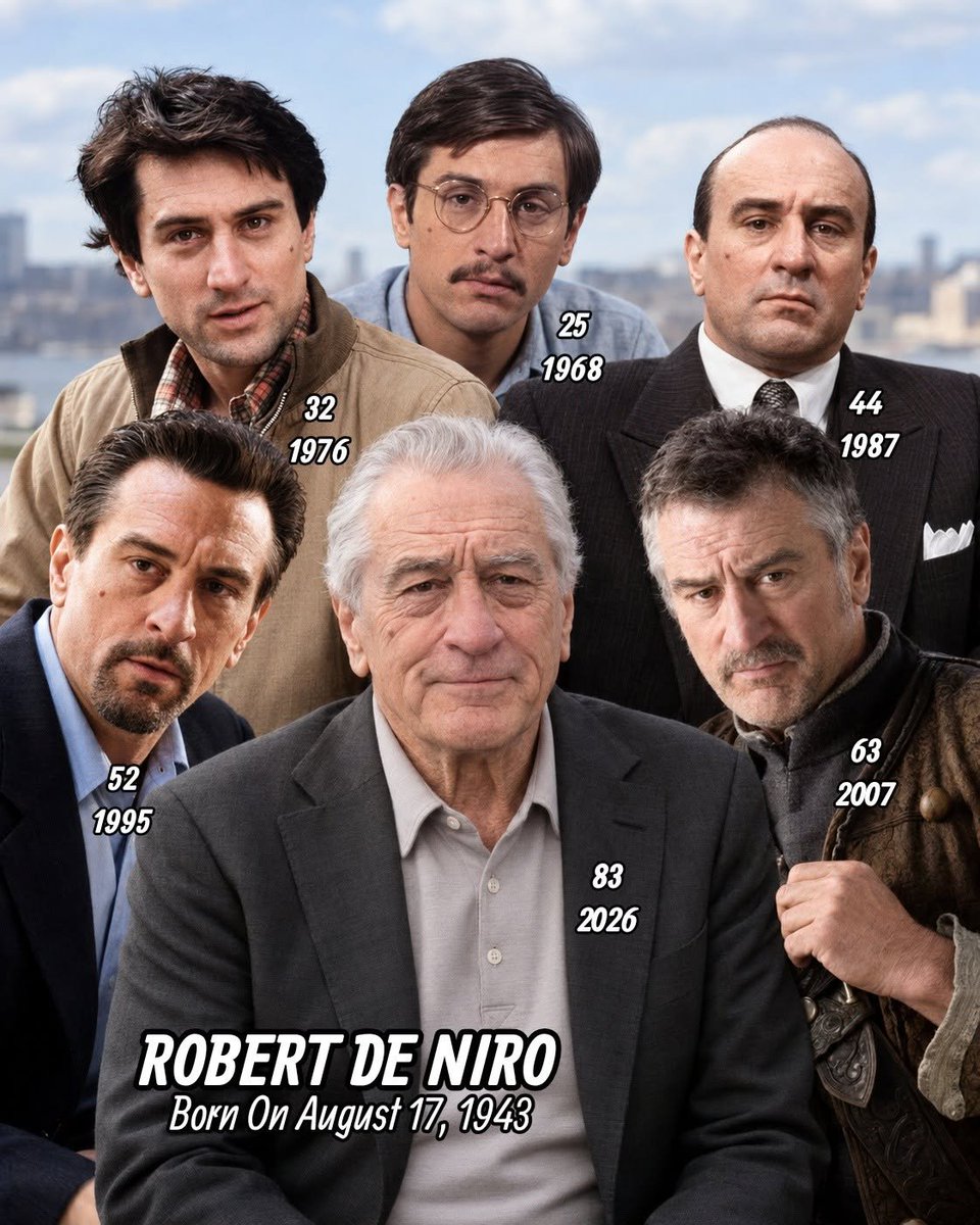 ChonlozB's tweet photo. ✨ **Some actors have great careers. Robert De Niro became cinema history.**

**Six moments. One extraordinary career. A true cinematic legend.**

#RobertDeNiro #HollywoodLegends #ClassicCinema #MovieLegends #CinemaHistory https://t.co/xliSiPsou8