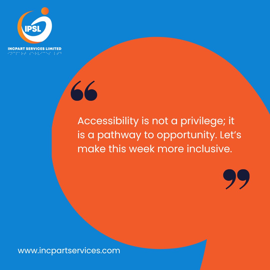 incpart's tweet photo. Accessibility is not a privilege; it’s a pathway to opportunity. 🌍
This week, let’s champion inclusion, break down barriers, and create opportunities where everyone can participate, learn, work, and thrive.
#Accessibility #Inclusion #AssistiveTechnology #IncPart https://t.co/nFT3TqQKxH