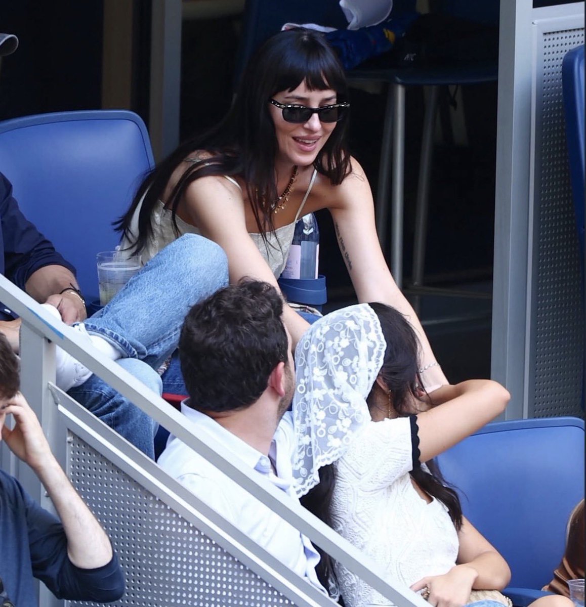 WWCamilaCabello's tweet photo. Camila Cabello and Dakota Johnson yesterday at the ATP US Open finals in New York. https://t.co/41a0UXoxtd