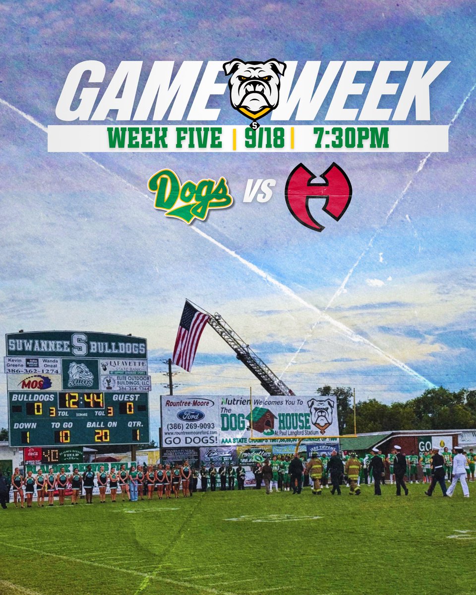 SuwanneeFB's tweet photo. HamCo is headed across the river this Friday! 
 
Dogs vs Trojans

Friday 9/18 | 7:30PM
302 Parshley St. https://t.co/8rxNoOgsP5