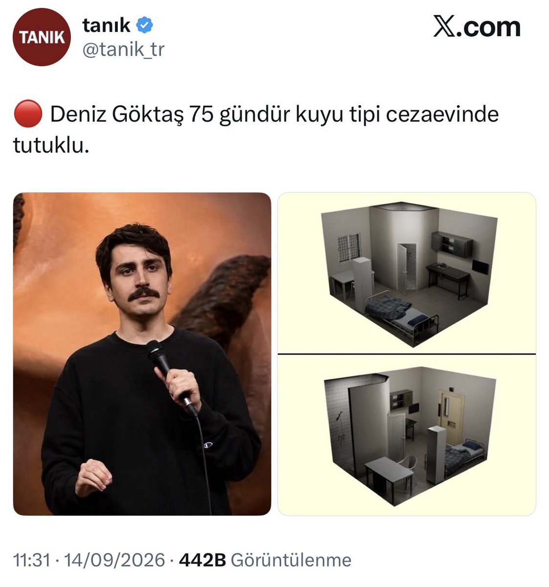 paterisback2's tweet photo. Gözün aydın abi, belki haberin yoktur meslektaşın Deniz Göktaş 75 gündür özgürce yürüyemiyor. https://t.co/zTa79hsyBJ