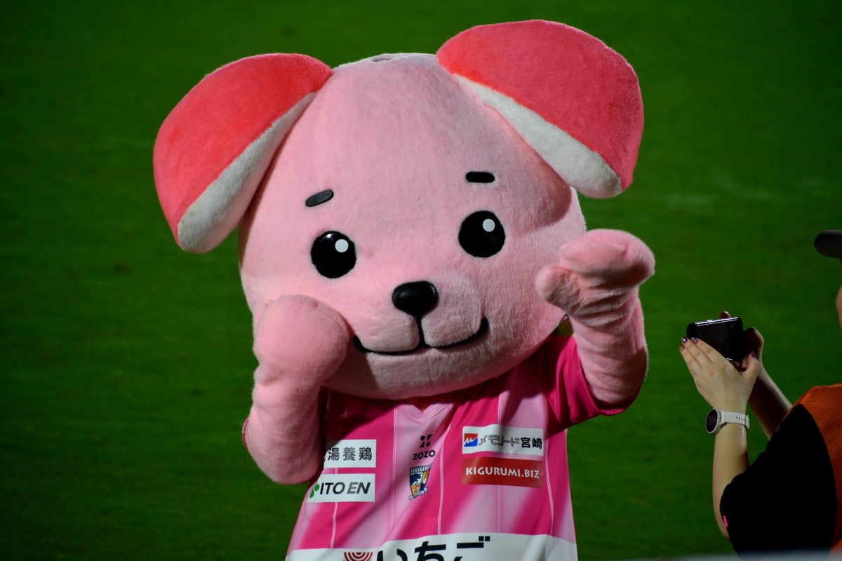 ILSOCCER_A's tweet photo. J2の宮崎vs藤枝を観戦。テゲバジャーロ宮崎は昇格後第6節で3-2と初勝利。3-0から徐々に追いつかれて危なかったけど勝ち切りに成功。カテゴリーは違うけど、昇格後第6節で初勝利という境遇や、マスコットが犬で勝手に千葉と仲間意識が芽生えました。千葉は今節勝ちきれなかったけど😢

#ジェフ千葉 https://t.co/0g24QOez08