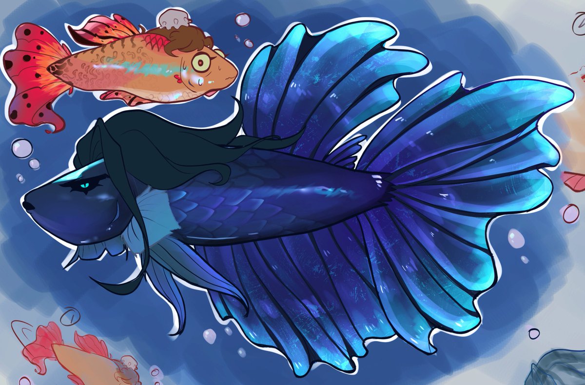 Chiperse's tweet photo. [❄️🐹][#moshang]

Guppy sqh and Black Orchid Betta mbj

Gotta make more about them....

[Btw idk how to draw fish]

#mobeijun #shangqinghua #svsss https://t.co/9Jtg6yq9la