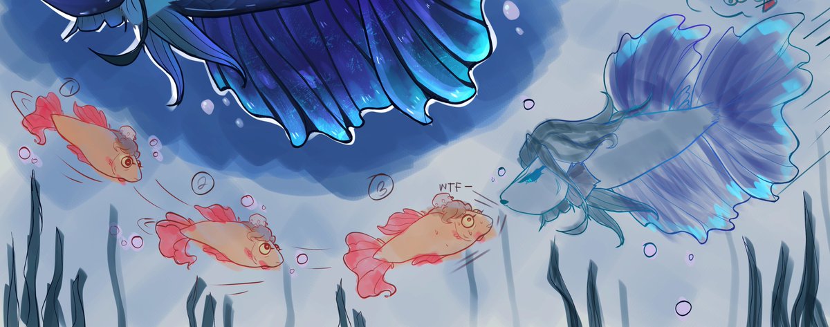 Chiperse's tweet photo. [❄️🐹][#moshang]

Guppy sqh and Black Orchid Betta mbj

Gotta make more about them....

[Btw idk how to draw fish]

#mobeijun #shangqinghua #svsss https://t.co/9Jtg6yq9la