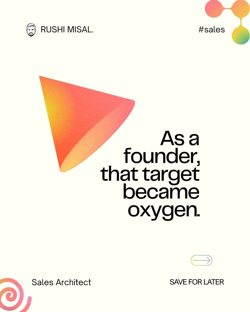therushimisal's tweet photo. Targets feel different once they're not someone else's kpi anymore.

Sales stopped being a metric and became survival the day i became a founder. 

Comment FOUNDER   if you know this exact shift.

 #founderjourney #entrepreneurship #sales #startupindia #closureforce https://t.co/YWQ447Th01