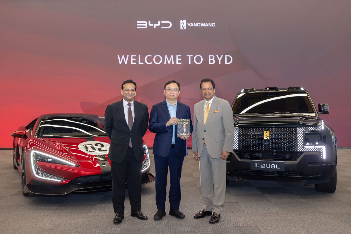 BeingNirvana's tweet photo. A pleasure meeting and spending time with Wang Chuanfu, the visionary Founder, Chairman and CEO of BYD, at the company’s global headquarters in Shenzhen. Inspiring to exchange perspectives with the leader behind one of the world’s most transformative technology and mobility companies. @BinodKChaudhary @BYDCompany @BYDGlobal