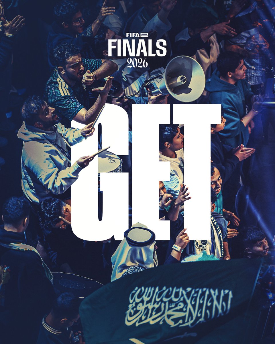 FIFAe's tweet photo. The general ticket sale for the #FIFAeFinals is now open! 🔥🎟️

Get your ticket now and be part of the spectacular Champions Weekend from 23 to 25 October in Jeddah. The stage where the journey of over 120 nations ends and three World Champions are crowned 🏆

Find link to buy tickets in our bio! 🔗

#GloryAwaits