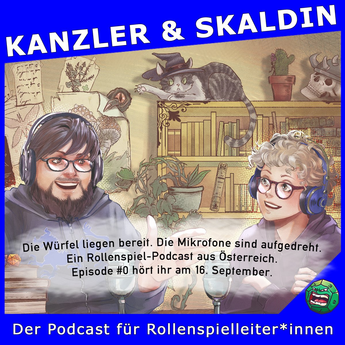 kanzleramt's tweet photo. Bald startet Kanzler &amp; Skaldin!

In jeder Folge greifen wir ein Thema auf, sprechen mit einem Gast und stellen außerdem ein Rollenspielsystem vor.

Kanzler &amp; Skaldin – der Trailer: Hört rein – der W20 entscheidet den Rest.

https://t.co/he0cyGWe1i https://t.co/OEOchPmreu
