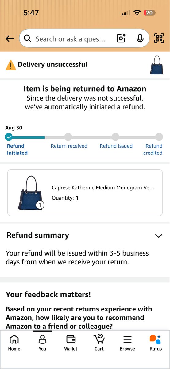 AyushS0820's tweet photo. It’s been 15 days and I have not received my refund. The parcel was not accepted at the time of delivery.

@amazonIN @amazon https://t.co/Flhx79yKis