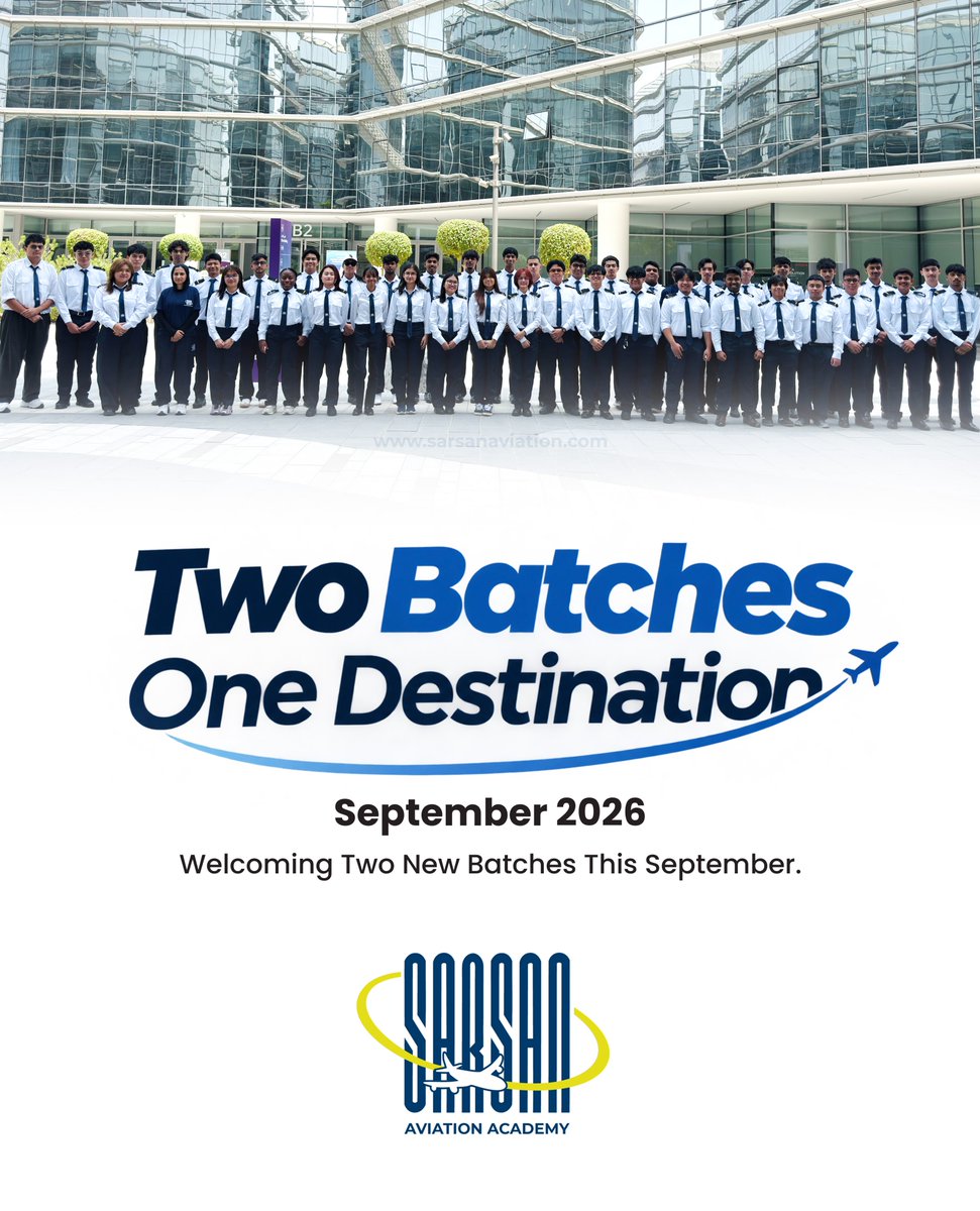 SarsanAviation's tweet photo. Two batches. One destination. ✈️

We’re proud to welcome our September 2026 batches to Sarsan Aviation Academy. A new chapter begins as aspiring Aircraft Maintenance Engineers take their first steps toward a rewarding career in the global aviation industry.

#SarsanAviation https://t.co/x41VmODREh