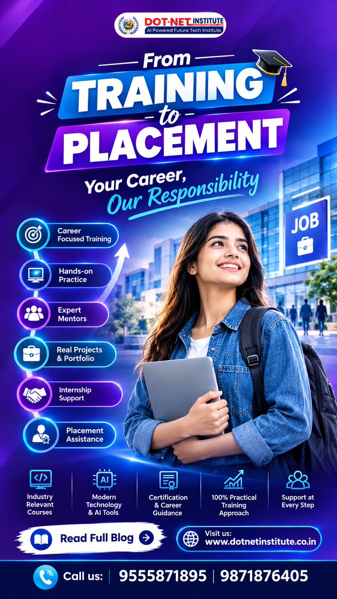 dotnetinstitute's tweet photo. From TRAINING to PLACEMENT 🚀💼
Your Career , Our Responsibility! 💙✨
👉🏽Read full blog: https://t.co/bPLbyLzuED
📞 Call Us: 9555871895 | 9871876405
 🎓 DOT-NET INSTITUTE 🎓
        AI-Powered Future Tech Institute
#ReadFullBlog
#PlacementAssistance
 #DOTNETInstitute https://t.co/vXCWlOGskh
