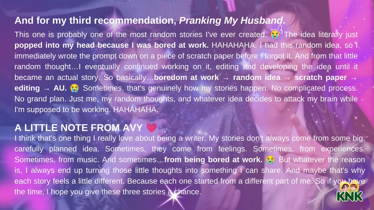 KutingKentin's tweet photo. Hello, Kutings! 

Start the week with a good story! This week, we’re sharing @avyjeonnn’s picks—stories that might become your next favorite. 
Take a look, choose your next read, and enjoy! Happy reading!
#kentinau #KENTIN #KNK https://t.co/uy6HGDN9uZ