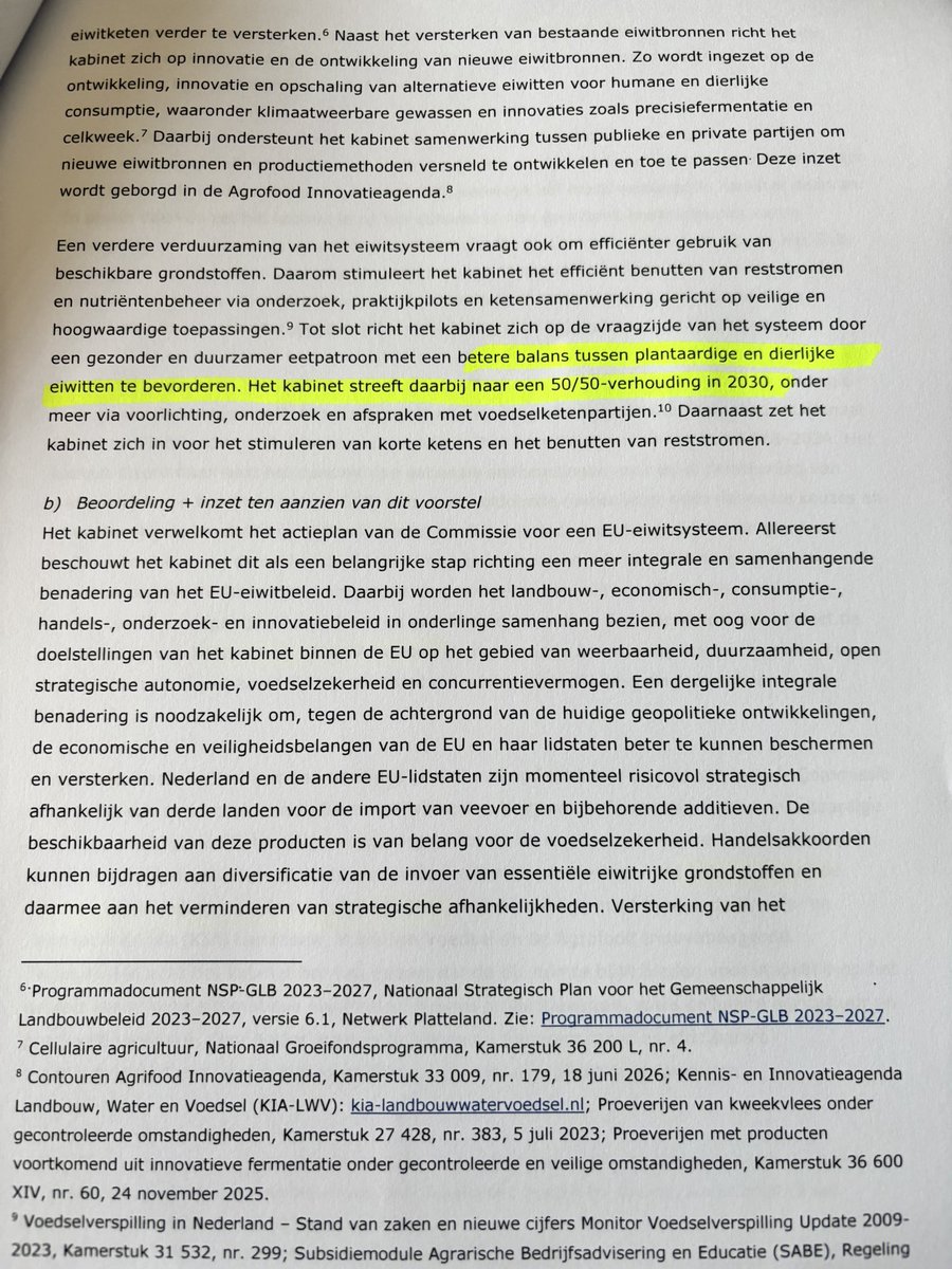 PvanHouwelingen's tweet photo. Er komt een “EU-eiwitsysteem. Doel is minder dierlijke en meer plantaardige eiwitten en “een 50/50-verhouding in 2030”.  Daarbij wordt door het kabinet ingezet op “het belonen van duurzame productie via koolstof- en natuurcredits”.👇 https://t.co/QUDC3zeE6W