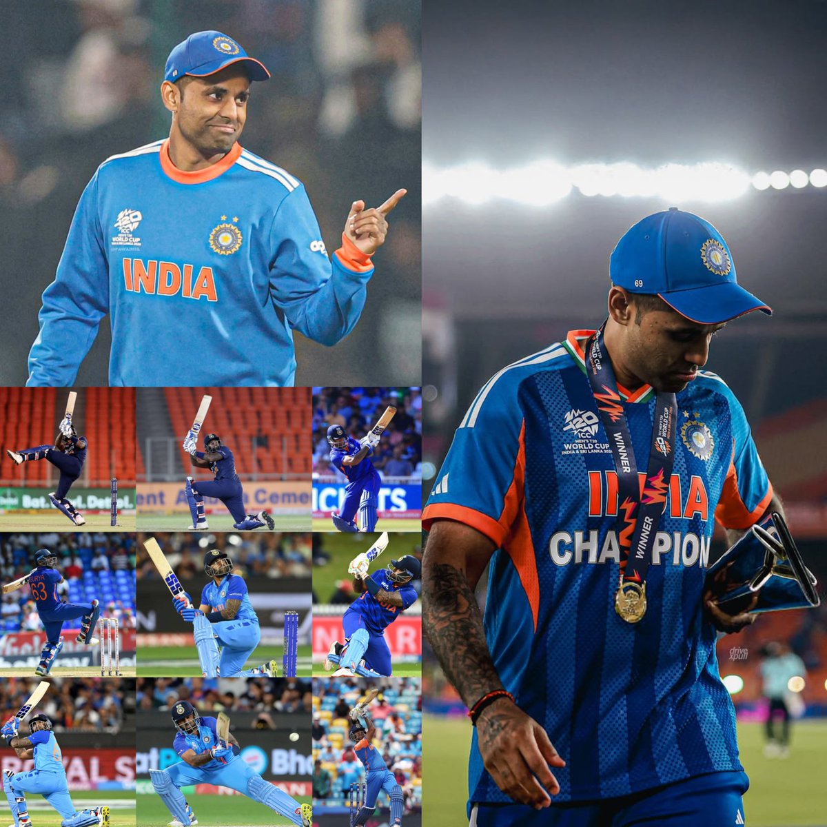 Shebas_10dulkar's tweet photo. ▸ Most T20I Wins for India as a Captain (Win %)

50 - Rohit Sharma (80.6%)
42 - 𝗦𝘂𝗿𝘆𝗮𝗸𝘂𝗺𝗮𝗿 (80.7%)
42 - MS Dhoni (60.0%)
32 - Virat Kohli (66.7%)

▸ Most T20I Wins for India as a Captain
(While Defending)

28 - 𝗦𝘂𝗿𝘆𝗮𝗸𝘂𝗺𝗮𝗿 (87.5%)
27 - Rohit Sharma (77.1%)
20 - MS Dhoni (57.14%)
16 - Virat Kohli (55.17%)

▸ Most P.O.M Awards for India in T20I

17 - 𝗦𝘂𝗿𝘆𝗮𝗸𝘂𝗺𝗮𝗿 (113 matches)
16 - Virat Kohli (125 matches)
14 - Rohit Sharma (159 matches)

▸ Most Centuries for India in SENA T20Is

3 - 𝗦𝘂𝗿𝘆𝗮𝗸𝘂𝗺𝗮𝗿 
2 - Sanju Samson/Tilak Varma 
1 - KL Rahul/Rohit Sharma

▸ ICC T20I Cricketer of the Year Award Winners

2 times - 𝗦𝘂𝗿𝘆𝗮𝗸𝘂𝗺𝗮𝗿 
1 time - M Rizwan/Arshdeep 

▸ Most 50+ Scores in T20I with 200+ SR

13 - 𝗦𝘂𝗿𝘆𝗮𝗸𝘂𝗺𝗮𝗿 
10 - Abhishek Sharma 
  8 - Evin Lewis/Maxwell 

▸ Highest SR in T20I format (min 2000 runs)

162.94 - 𝗦𝘂𝗿𝘆𝗮𝗸𝘂𝗺𝗮𝗿
154.42 - Glenn Maxwell 

▸ Most T20I Centuries as Non-Opener 

4 - 𝗦𝘂𝗿𝘆𝗮𝗸𝘂𝗺𝗮𝗿 (103 Inngs)
4 - Glenn Maxwell (111 Inngs)

▸ Fastest to reach 3000 T20I runs

1822b - 𝗦𝘂𝗿𝘆𝗮𝗸𝘂𝗺𝗮𝗿 (IND)
1947b - Mohd Waseem (UAE)
2068b - Jos Buttler (ENG)
2078b - Aaron Finch (AUS)

▸ Most Sixes by Non-Opener in T20I

171 - 𝗦𝘂𝗿𝘆𝗮𝗸𝘂𝗺𝗮𝗿
156 - Rovman Powell 

▸ Most runs by Indian Captain in a T20I Series 

242 - 𝗦𝘂𝗿𝘆𝗮𝗸𝘂𝗺𝗮𝗿 (v NZ, 2026)
231 - Virat Kohli (v ENG, 2021)
218 - Shreyas Iyer (v ENG, 2026)

▸ Most (P.O.M + P.O.S) Awards by Indian Captains 

8 - Rohit Sharma (7 P.O.M + 1 P.O.S)
7 - 𝗦𝘂𝗿𝘆𝗮𝗸𝘂𝗺𝗮𝗿 (4 P.O.M + 3 P.O.S)
6 - Virat Kohli (3 P.O.M + 3 P.O.S)
2 - Suresh Raina (1 P.O.M + 1 P.O.S)

▸ Highest Score by IND Captain in Overseas 

100 - 𝗦𝘂𝗿𝘆𝗮𝗸𝘂𝗺𝗮𝗿 (Johannesburg)
  92 - Rohit Sharma (Gros Islet)
  85 - Virat Kohli (Sydney)

▸ Highest Target Chased by IND in T20I

209 v AUS (Top Scorer: 𝗦𝘂𝗿𝘆𝗮 80* off 42)
209 v NZ (Top Scorer: 𝗦𝘂𝗿𝘆𝗮 82* off 37)
208 v WI (Top Scorer: Kohli 94* off 50)

▸ India Winning T20Is by 100 runs Margin

5 times Under 𝗦𝘂𝗿𝘆𝗮𝗸𝘂𝗺𝗮𝗿 
1 time Under Kohli/Hardik/Rahul/Gill

▸ Most T20I runs for India in a Year

1164 - 𝗦𝘂𝗿𝘆𝗮𝗸𝘂𝗺𝗮𝗿 (2022)
  859 - Abhishek Sharma (2025)
  781 - Virat Kohli (2022)

▸ Most T20I 6s for India in a Year

68 - 𝗦𝘂𝗿𝘆𝗮𝗸𝘂𝗺𝗮𝗿 (2022)
54 - Abhishek Sharma (2025)
43 - 𝗦𝘂𝗿𝘆𝗮𝗸𝘂𝗺𝗮𝗿 (2023)

▸ Most T20I P.O.M Awards for India in a Year

7 - 𝗦𝘂𝗿𝘆𝗮𝗸𝘂𝗺𝗮𝗿 (2022)
5 - Virat Kohli (2016)
5 - 𝗦𝘂𝗿𝘆𝗮𝗸𝘂𝗺𝗮𝗿 (2023)

▸ Most T20I P.O.M Awards for India in SENA

4 - 𝗦𝘂𝗿𝘆𝗮𝗸𝘂𝗺𝗮𝗿 (22 matches)
4 - Virat Kohli (32 matches)
4 - Rohit Sharma (44 matches)

▸ Most T20I Centuries for India under 50 balls

3 - 𝗦𝘂𝗿𝘆𝗮𝗸𝘂𝗺𝗮𝗿
2 - Abhishek, Samson
1 - Rohit, Ishan, Tilak, Rahul 

And so many more achievements and milestones in such a short T20I career. 🔥

Happy Birthday 𝗦𝘂𝗿𝘆𝗮𝗸𝘂𝗺𝗮𝗿 𝗬𝗮𝗱𝗮𝘃 🇮🇳