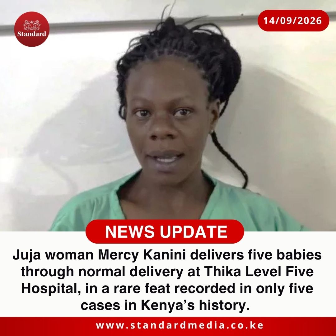 StandardKenya's tweet photo. Juja woman Mercy Kanini delivers five babies through normal delivery at Thika Level Five Hospital, in a rare feat recorded in only five cases in Kenya’s history. https://t.co/Idq4VH1xjM