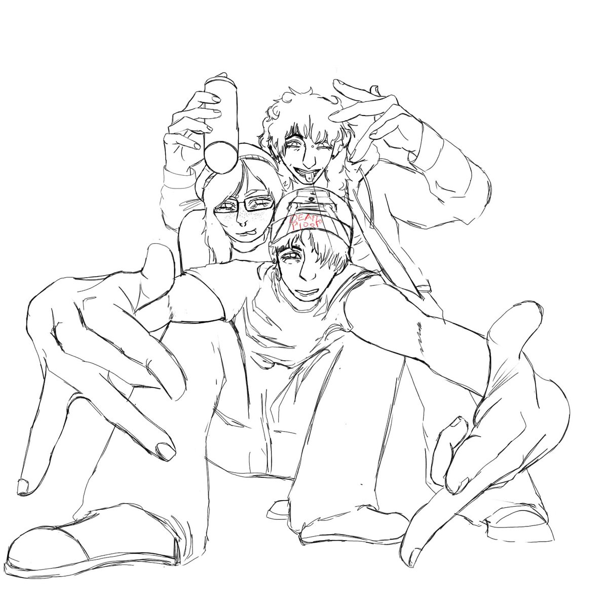 Thunderghussy's tweet photo. My butt hurts but here they are in all their stupid ass glory. Idk what their ship name is yet but OC's name is Andy https://t.co/j23CXY3S05