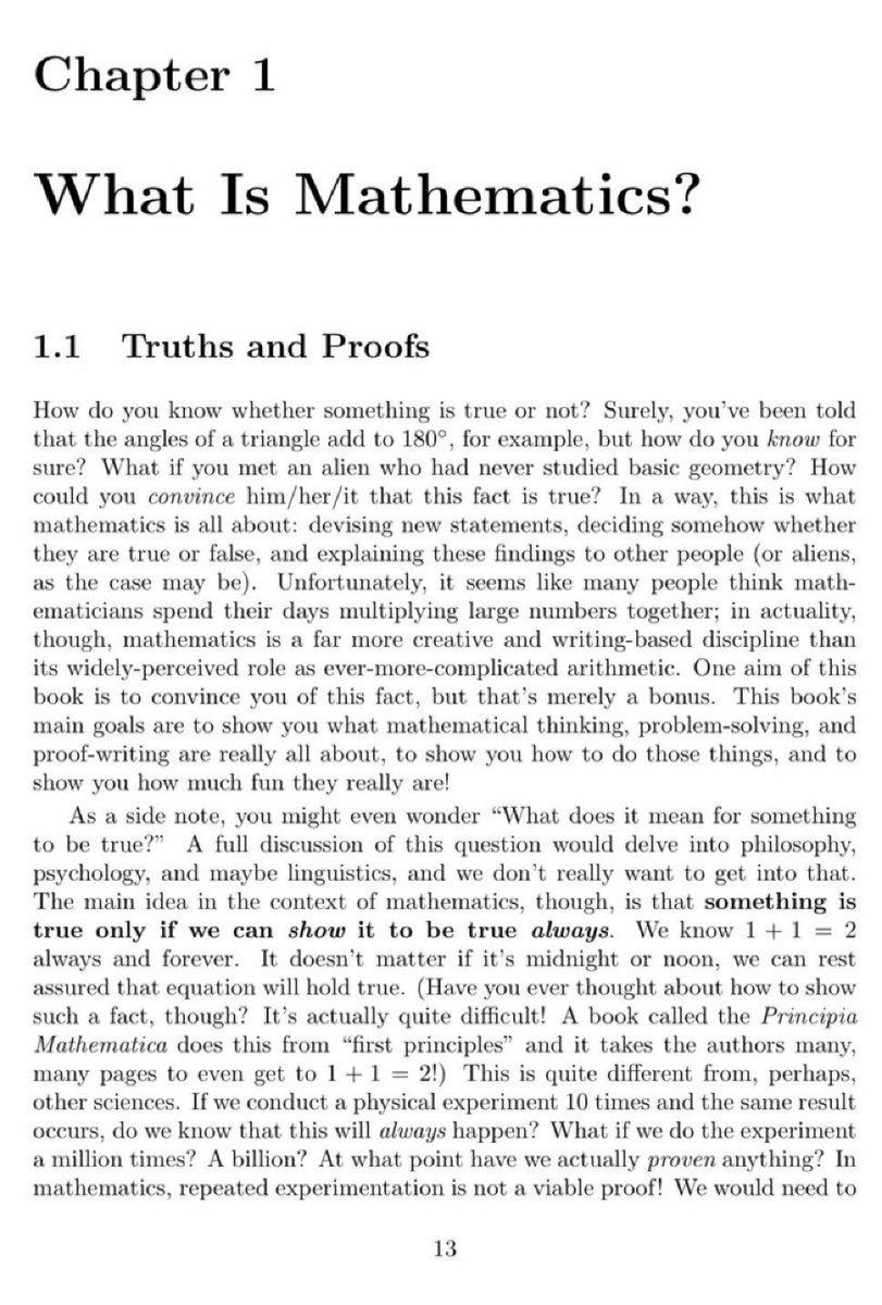 KirkDBorne's tweet photo. Download 698-page PDF >> Everything You Always Wanted To Know About Mathematics*

(*But didn’t even know to ask)

A Guided Journey Into the World of Abstract Mathematics and the Writing of Proofs ➡️ https://t.co/JLsDOmpP1q https://t.co/ky4KAVVfuZ