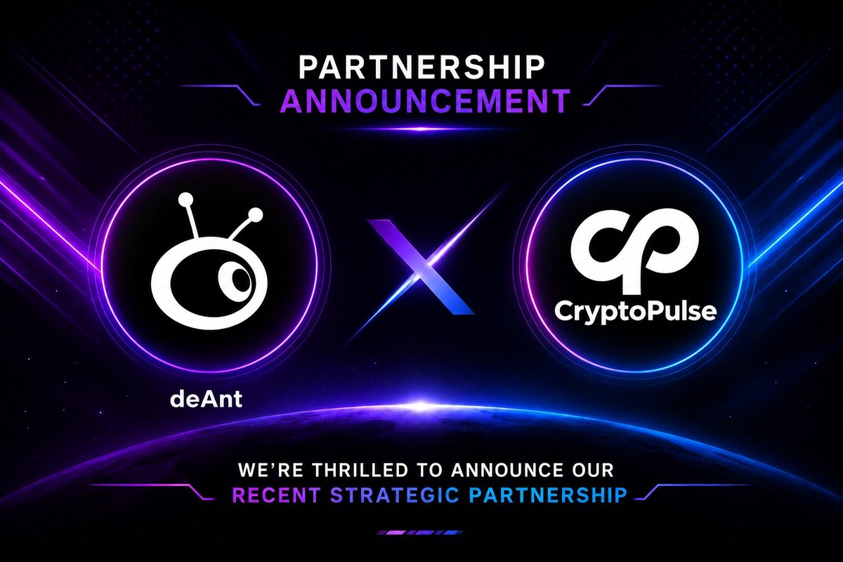 DeAntDao's tweet photo. We’re excited to announce our strategic partnership with @CryptoPulseGLBL! 🤝

Together, deAnt and CryptoPulse will connect Web3 communities, amplify ecosystem visibility, and create opportunities for builders and users. CryptoPulse’s AI-powered SocialFi and Web3 media ecosystem makes this collaboration a strong step toward community engagement and shared growth.

Let’s build the future of Web3 together! 🚀  