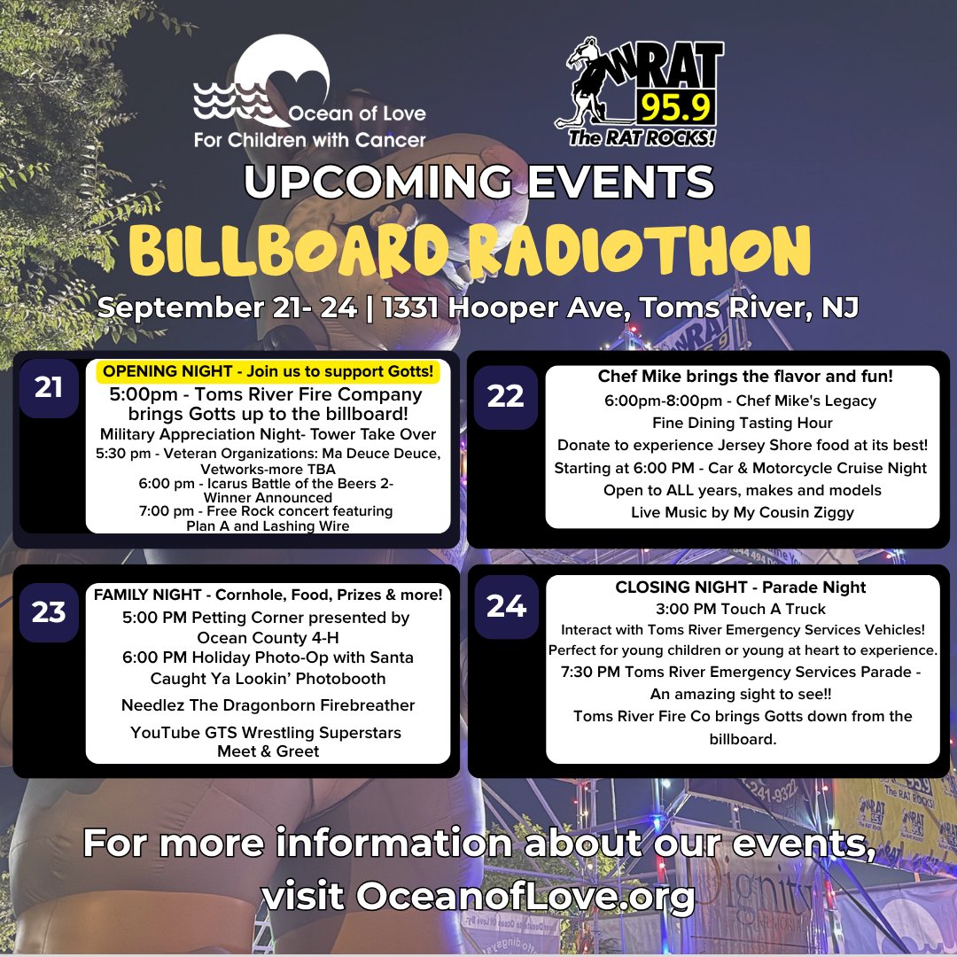 OceanofLove1709's tweet photo. Starting next week! The Ocean of Love Billboard Radiothon presented by WRAT 95.9 FM. https://t.co/7mGCKc2W5z