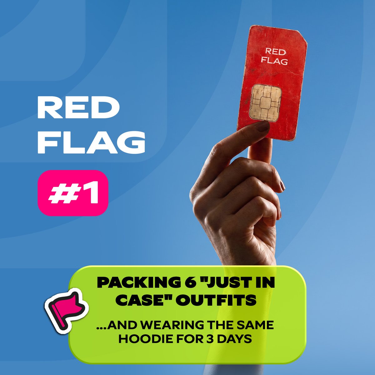 Simplysim_app's tweet photo. How many red flags are you traveling with? Be honest 👇
Old-school physical SIMs, high roaming fees, and airport lines are in the past.

The ultimate green flag?

Getting a SIMply eSIM before takeoff and landing with instant internet - no physical cards, no extra stress. ✈️

📲 Download SIMply eSIM before your next trip!