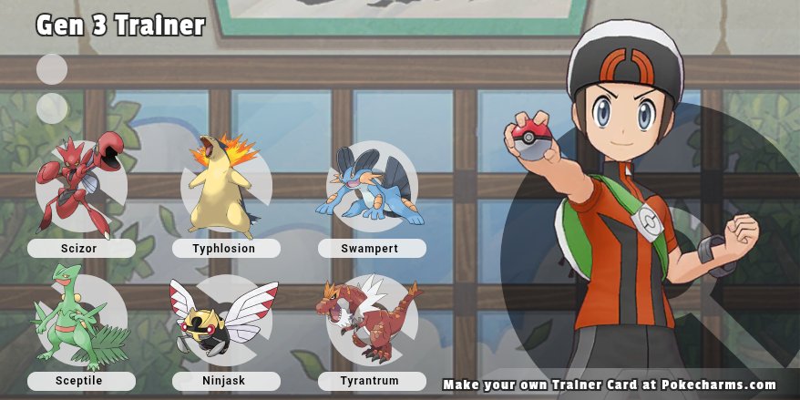 Gen_3_Trainer's tweet photo. You're building a team of six Pokémon but here are the rules 

1. Your first Pokémon must be your favourite

2. Every following Pokémon must be type effective against the previous member until you have a team of six

Maximum 2 Legendaries/Mythicals 
Please share your teams below https://t.co/jhmstSuHYN