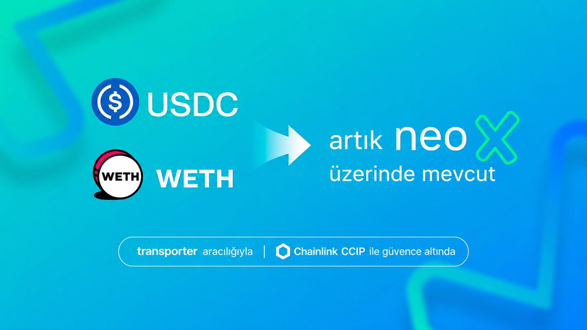 Neo_Turkish's tweet photo. 🚀 Neo X ekosisteminde önemli bir gelişme daha!
USDC.e ve WETH artık @transporter_io aracılığıyla Neo X üzerinde kullanılabilir, transferler @chainlink CCIP altyapısıyla güvence altına alınıyor. 🔗💚
Bu entegrasyon, Neo X’e stablecoin ve Ethereum likiditesi getirerek DeFi, trading ve yeni Web3 uygulamaları için çok daha fazla fırsatın önünü açıyor.
Neo ekosistemi büyüyor, bağlantılar güçleniyor, kullanım alanları genişliyor. 🌐
Neo Türkiye olarak bu gelişmeleri yakından takip etmeye ve topluluğumuza aktarmaya devam ediyoruz. 🇹🇷💚
#NeoX #NeoBlockchain #DeFi #USDC #WETH #Chainlink