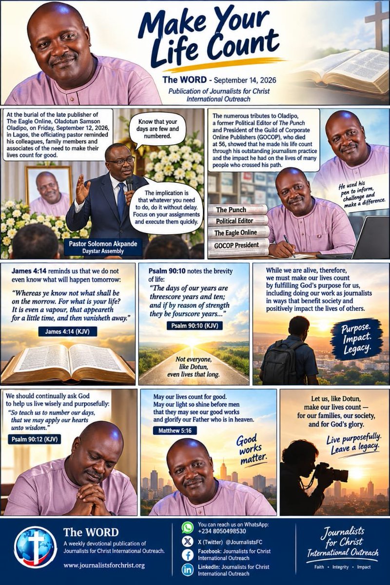 JournalistsFC's tweet photo. Let your light so shine that men may testify of your good work and give glory to your father who is in heaven. https://t.co/rKVGWPGQOe