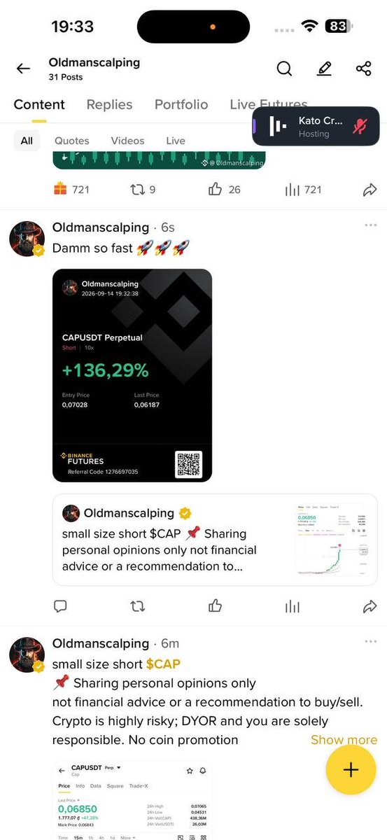OldmanScalping's tweet photo. fast money for $CAP https://t.co/vbQshHDsCj