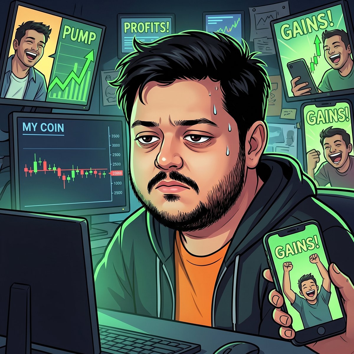 Bee_Sells's tweet photo. Everyone’s posting gains and my coin has chosen a career in horizontal lines 😭 https://t.co/XRvp4Vyodg