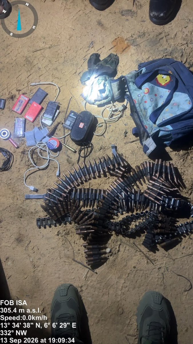DanKatsina50's tweet photo. GOOD NEWS: Troops of Joint Task Force North West, Operation FANSAN YAMMA, have recorded another success in the ongoing fight against terrorism and criminal activities in the region.

On 13 September, troops responded to a distress call after terrorists attacked Unguwan Lalle in Sabon Birni LGA of Sokoto State. The troops engaged the attackers, forcing them to withdraw and successfully rescuing two kidnapped victims.

The terrorists later attempted to regroup but were again confronted by the troops, who engaged them in a fierce gun battle and recovered 157 rounds of PKT ammunition, phone batteries, and other items.

In a separate operation on 12 September along the Kaduna–Birnin Gwari road, troops also arrested a suspected drug peddler, Yohana Musa, with a large quantity of suspected illicit substances.

These operations show the importance of timely intelligence and continued pressure on criminal elements operating across the North West.

Kudos to the troops for their courage and dedication. The fight is ongoing and sustained efforts remain critical to restoring lasting peace and security.