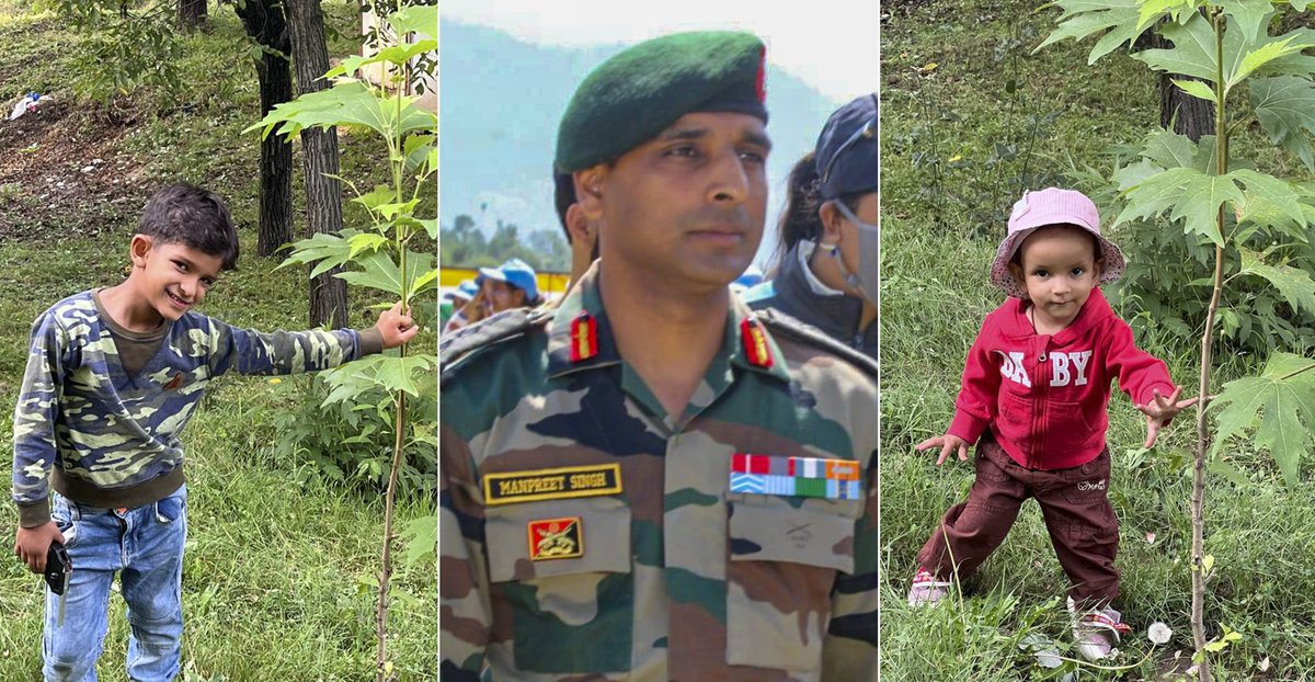 SacredScroll's tweet photo. On September 13, 2023, Colonel Manpreet Singh, Commanding Officer of the 19 Rashtriya Rifles, led a search-and-destroy mission into the steep, dense forests of Kokernag, Anantnag. When his joint team closed in on a suspected hideout, the cornered terrorists opened heavy, indiscriminate fire to break the cordon.

Col. Singh didn't take cover. He stood his ground, returned fire, and neutralized one terrorist. Even after sustaining a fatal gunshot wound to the forehead during the initial exchange, he refused to fall back. 

He quickly reorganized his squad, plugged the escape routes, and continued directing the assault to ensure the remaining terrorists couldn't slip away into the thick foliage.

He commanded the operation right until his final breath.

A combat veteran of the 12 Sikh Light Infantry, he had already earned a Sena Medal for gallantry in 2021. For his tactical brilliance and sheer disregard for his own safety in Kokernag, he was posthumously awarded the Kirti Chakra India’s second-highest peacetime gallantry award on Independence Day 2024.

The human cost of his sacrifice is heavy.

 His seven-year-old son, Kabir, who the nation saw saluting his father’s casket in a camouflage suit last year, still sends voice notes to Col. Singh’s old phone number.

 His latest message simply asks:

 "Papa, please come back once, and then you can resume your duties."

Colonel Manpreet Singh didn't command his men from the rear; he fought directly beside them. An absolute hero who gave everything for the nation.

#IndianArmy