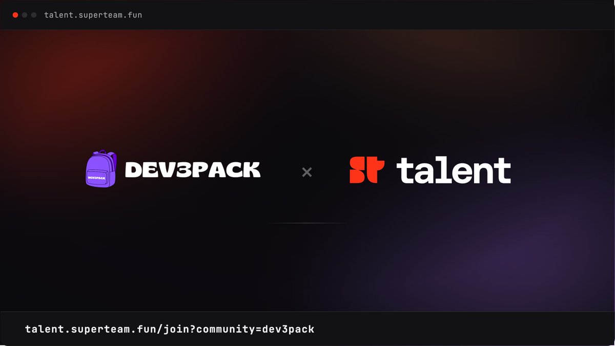dev3pack's tweet photo. New partnership 💼

We’re partnering with @SuperteamTalent to connect community members with leading opportunities across the Solana ecosystem!

Ready to make your next move? 👀

Join the talent pool ↓
https://t.co/Rl1xpY9VY6 https://t.co/HsZwPhmgJg