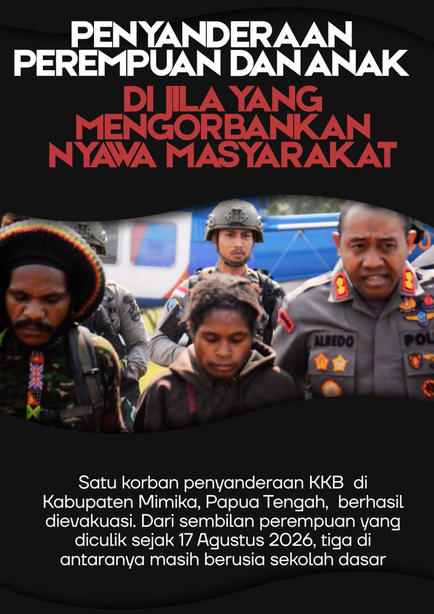 GeioRiz's tweet photo. Penyanderaan Perempuan dan Anak di Jila Yang Mengorbankan Nyawa Masyarakat
#kkb #komnasham #komnasperempuan #papua https://t.co/Zcn10QxACz