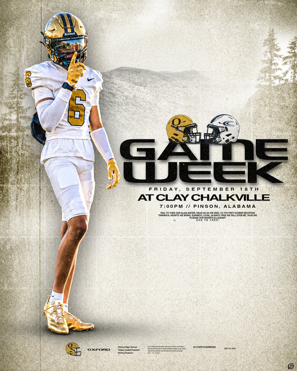 OldGoldFB's tweet photo. Game Week at Clay Chalkville!!
π Friday, Sept. 18
β° 7:00 pm
π Pinson, Alabama
#GoBigO https://t.co/cdBXA7ntDh