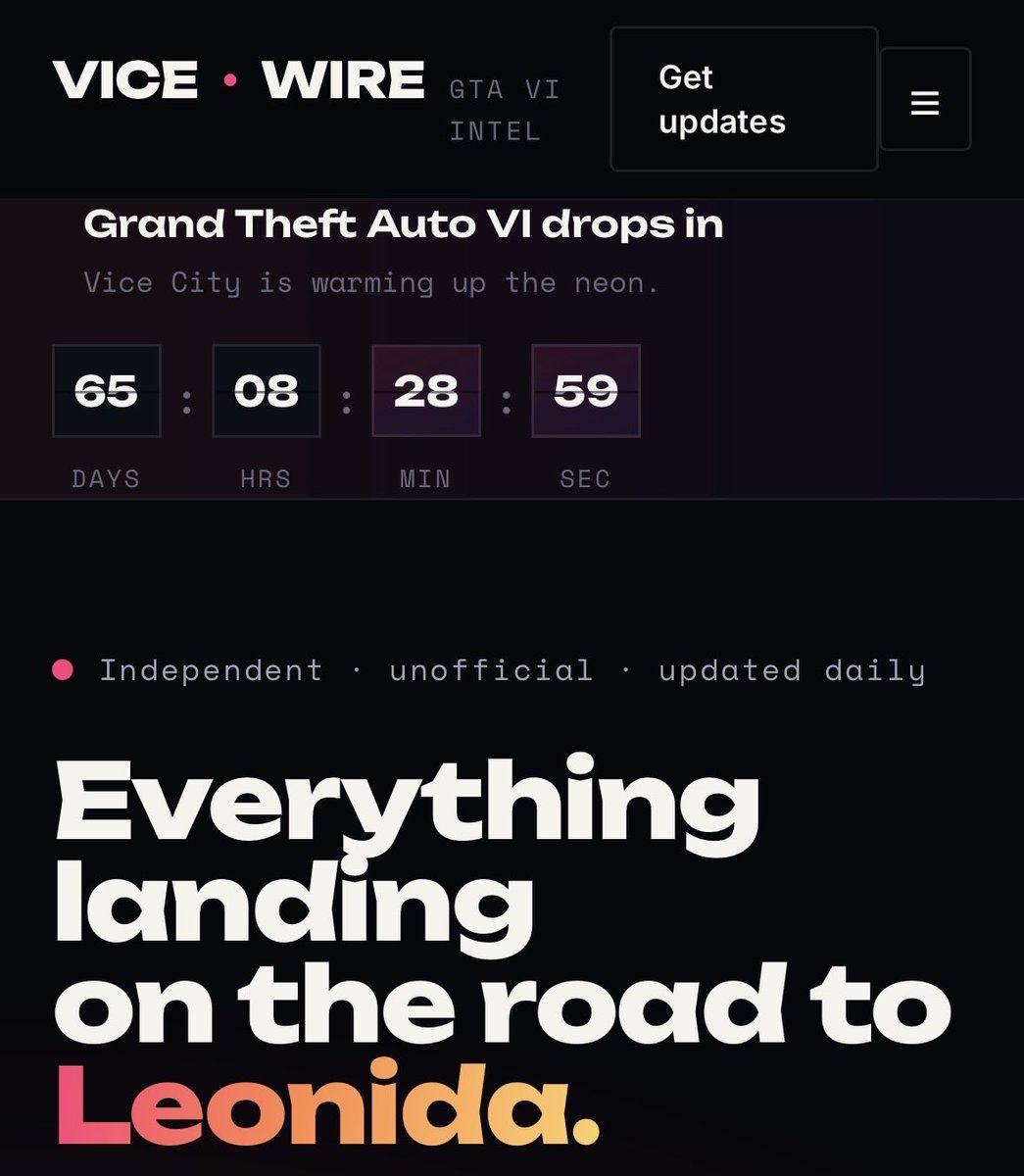 abloh007's tweet photo. GTA VI fans, your new home for everything Leonida is here.

⏳ Live countdown to November 19, 2026
📰 GTA VI news &amp; intel
🎬 Official trailer hub

📍 Jason, Lucia &amp; Vice City updates

Follow the road to Leonida 👇
https://t.co/E2jAc3NyQb https://t.co/7UzE3agdhu