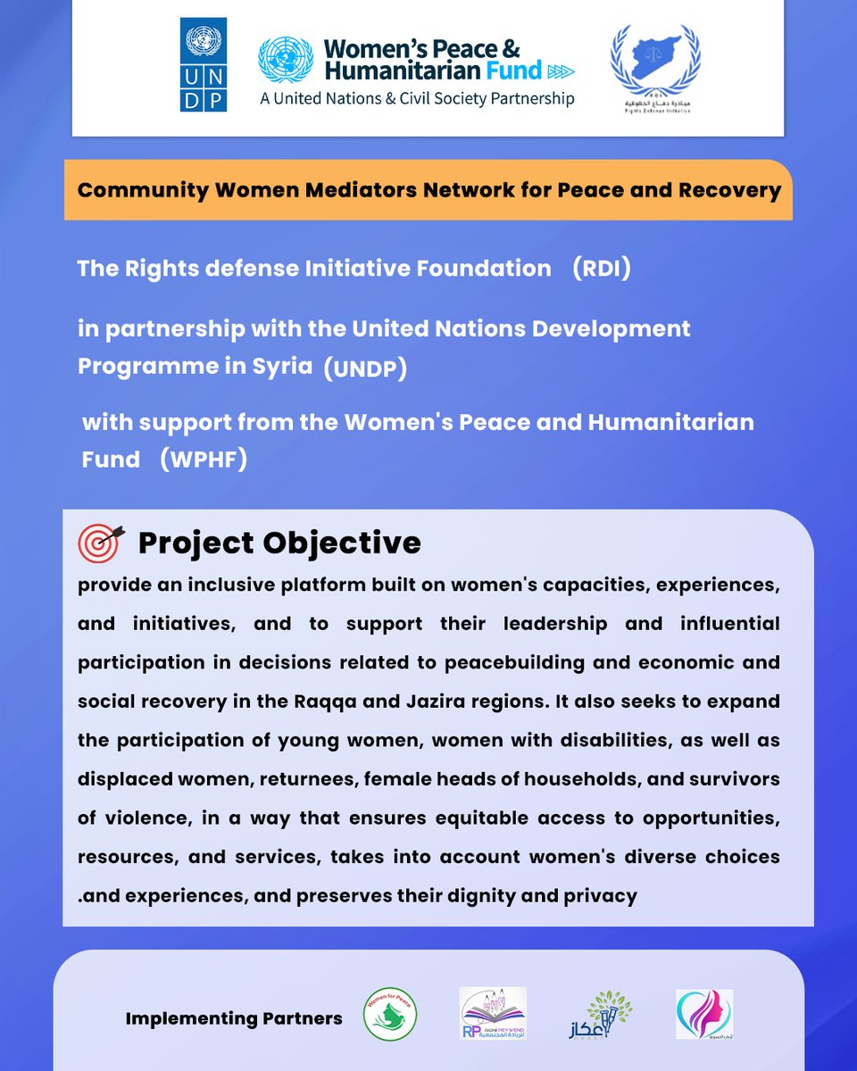 RdiDefense's tweet photo. Launching the Community Women Mediators Network for Peace and Recovery Project
To read, click the link
https://t.co/1cgs2EK8AA https://t.co/wcyA9gbl8w