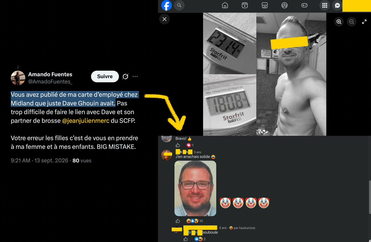 quebekistan's tweet photo. Si je comprends bien, le monsieur a exposé et diffamé des innocents, menacé sept personnes, puis tagué la SQ dans le fil, en oubliant qu'il avait lui-même publié cette fameuse "carte d'employé" ?

On a marché sur la Lune. On a séquencé le génome. Puis on a eu ça.

* https://t.co/VKSzybxq8Z