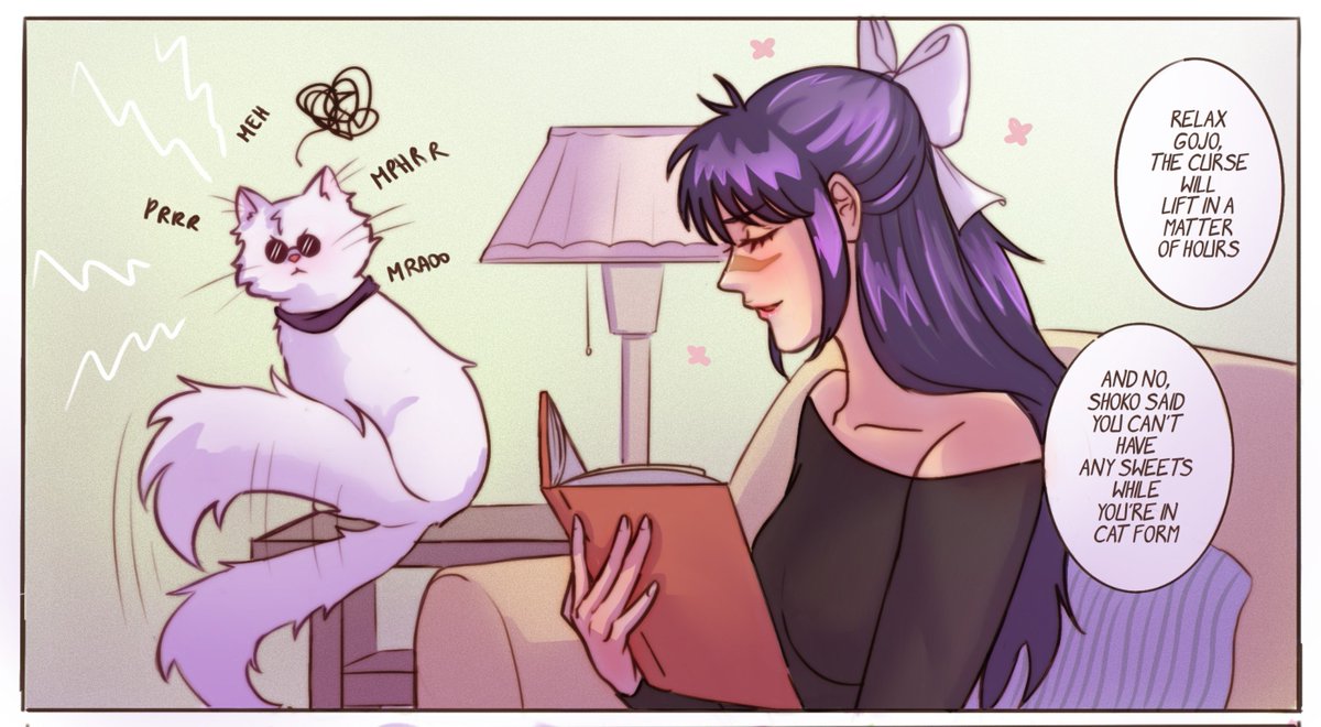 _ImprobableGirl's tweet photo. Some #gojohime shenanigans to make this monday a lil better (I'll be posting the full panel on my other account 🙂‍↕️) https://t.co/qRRQq9nJWG
