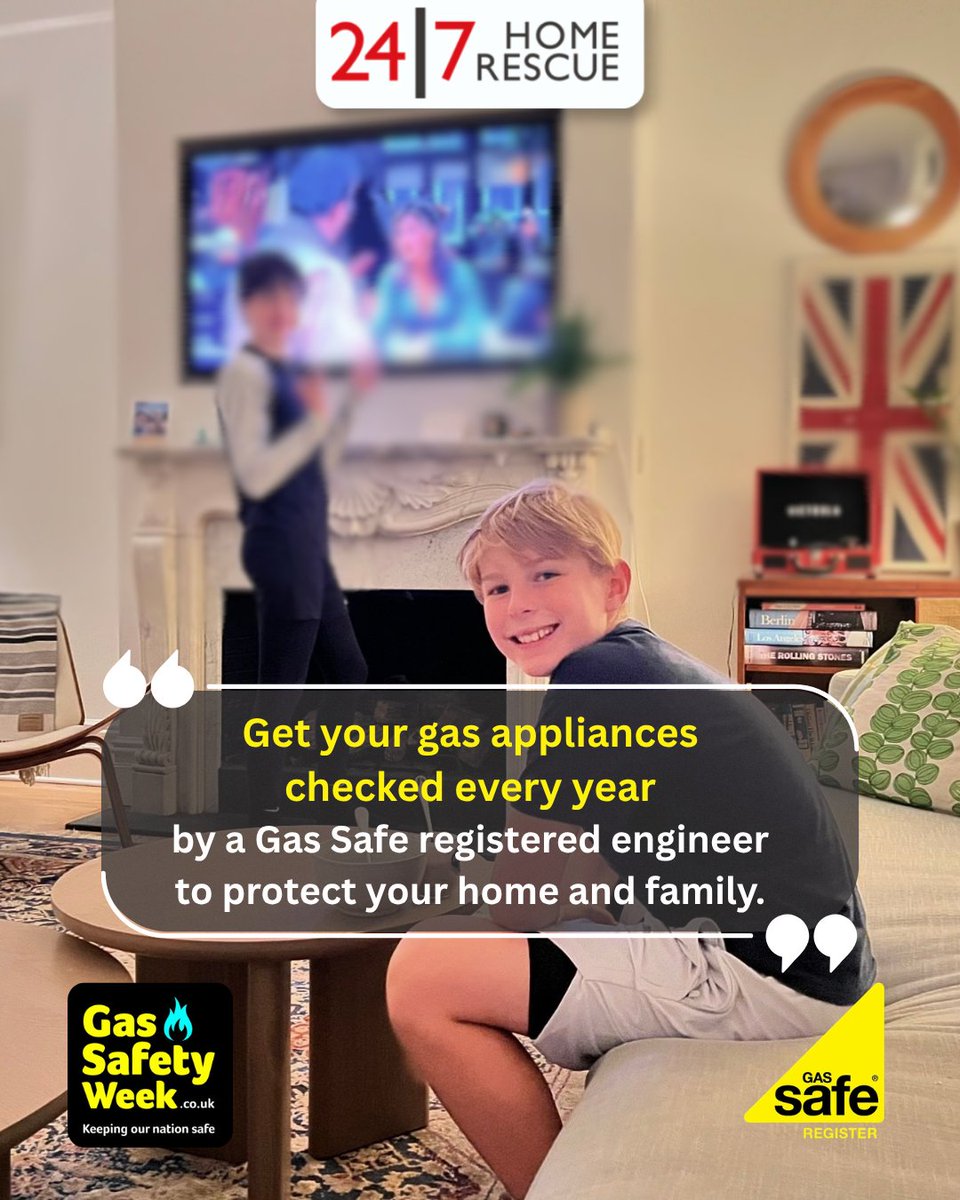 247homerescue's tweet photo. Safety starts at home. 🛠️ 

Time to book your annual check keep your family protected. 💛

Visit now for more information

🌐 https://t.co/zNwt4JYju3 

#boilerservice  #GasSafetyWeek #GasSafetyWeek2026 #GasSafeRegister #HomeSafety #SafeHome https://t.co/5xfe4aCLpO