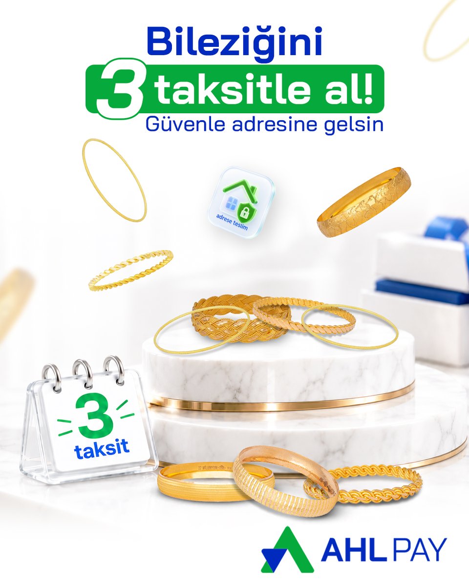 AHL_Pay's tweet photo. Bileziğin şimdi, ödemen 3 taksitle 💛

Beğendiğin bileziği kredi kartına 3 taksit avantajıyla satın al, sigortalı teslimat güvencesiyle adresine gelsin.

Bileziğini güvenle seç!
📲 https://t.co/qqvIHEbm70

#AHLPay #Ahlatcı #Taksit #KrediKartı https://t.co/JFV3z5VKwY