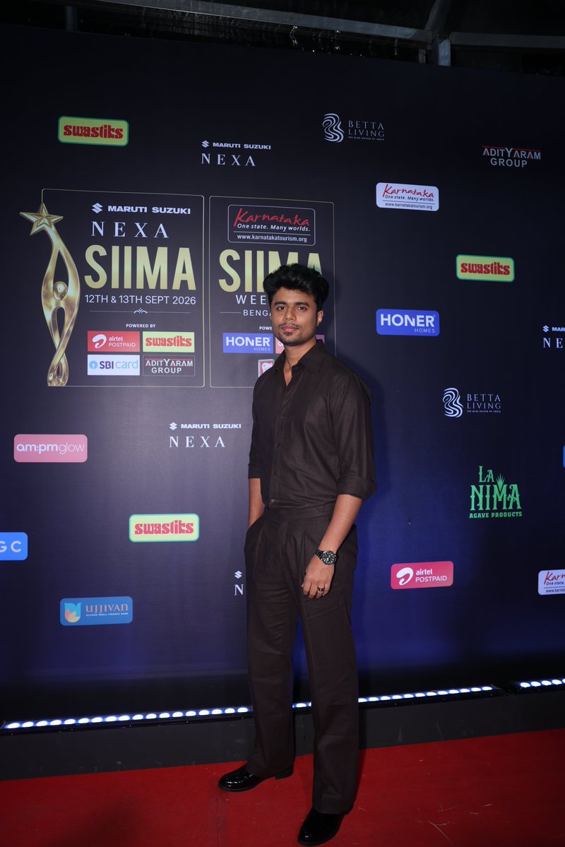 siima's tweet photo. A fresh face, a sharp look and a SIIMA moment #sandeep at SIIMA 2026.

@nexaexperience @airtelindia #swastiks @sbicard_connect @bigcmobilesind @Adityaram_CMD @southindiamalls @HonerHomes

#SIIMA2026 #NEXASIIMA #SouthIndianCinema #CelebratingCinema https://t.co/PfAHVSiE9N