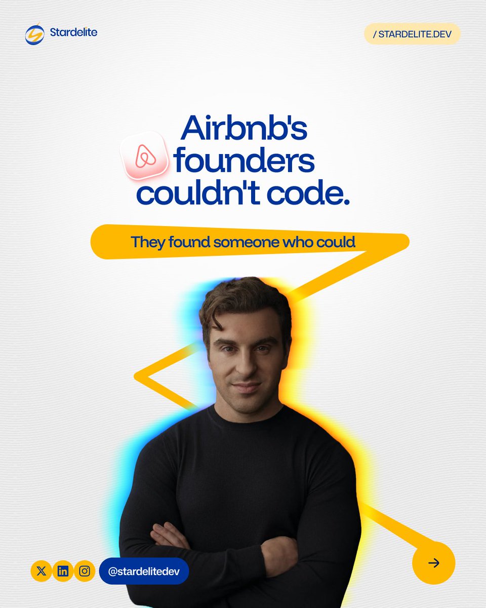 stardelitedev's tweet photo. Skype. Slack. Airbnb.
None of them were built by their founders alone🧵 https://t.co/tW7rO5z2cA