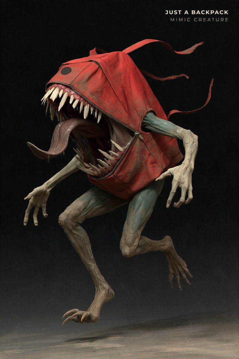 Zetil_00's tweet photo. @tristan @Backpack The backpack stays on: 
🎒Magazine Cover
🎒Marketing Video
🎒Creature design https://t.co/kHWaeLbl3G