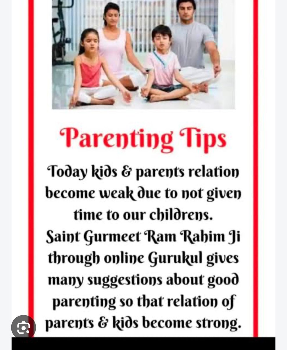 PoonamInsa8gjb's tweet photo. #Parenting 
#ParentingTips 
#ParentingAdvice
#ParentingHacks
A child's future is shaped not only by education but also by the time, guidance, and attention they receive at home. As Saint Dr. Gurmeet Ram Rahim Singh Ji Insan explains, parents stay include the children very fit.💋 https://t.co/hs5vZbtVYI