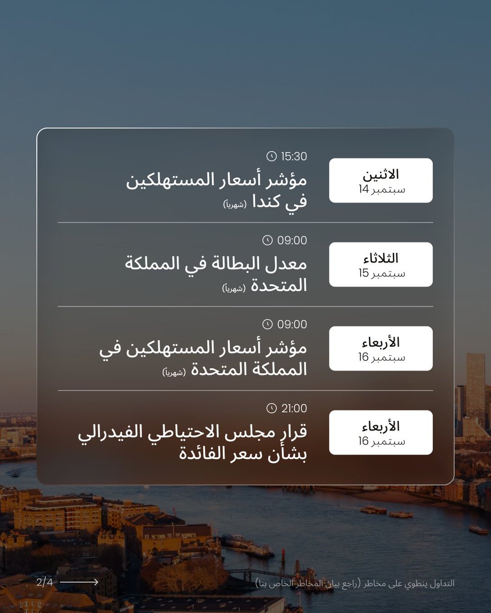 JustMarketsMENA's tweet photo. 🚀 الأسبوع القادم مليء بالأخبار المؤثرة على السوق! 📊 على المتداولين البقاء منتبهين ومستعدين لاتخاذ قرارات بناءً على معرفة.

#jmrkts https://t.co/XsjLfwa40G