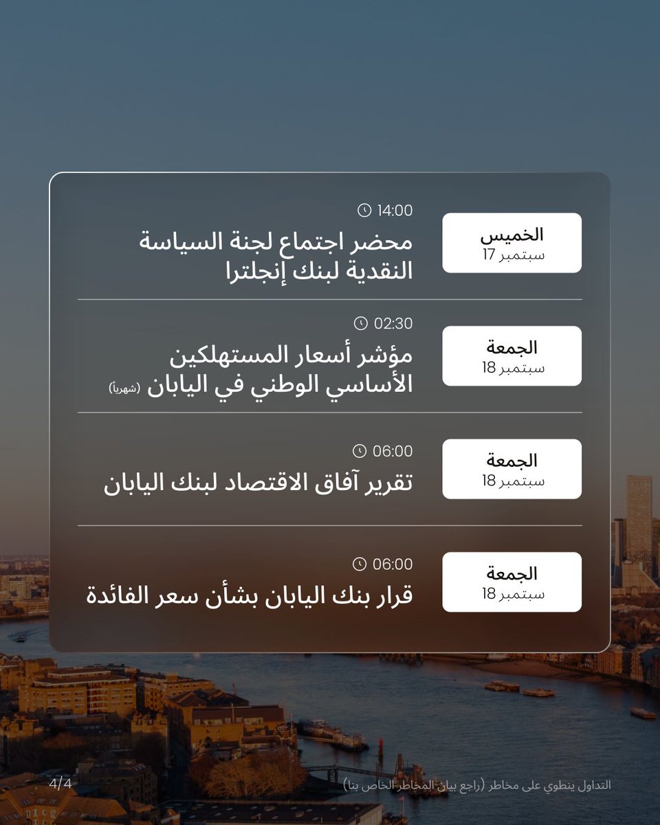 JustMarketsMENA's tweet photo. 🚀 الأسبوع القادم مليء بالأخبار المؤثرة على السوق! 📊 على المتداولين البقاء منتبهين ومستعدين لاتخاذ قرارات بناءً على معرفة.

#jmrkts https://t.co/XsjLfwa40G