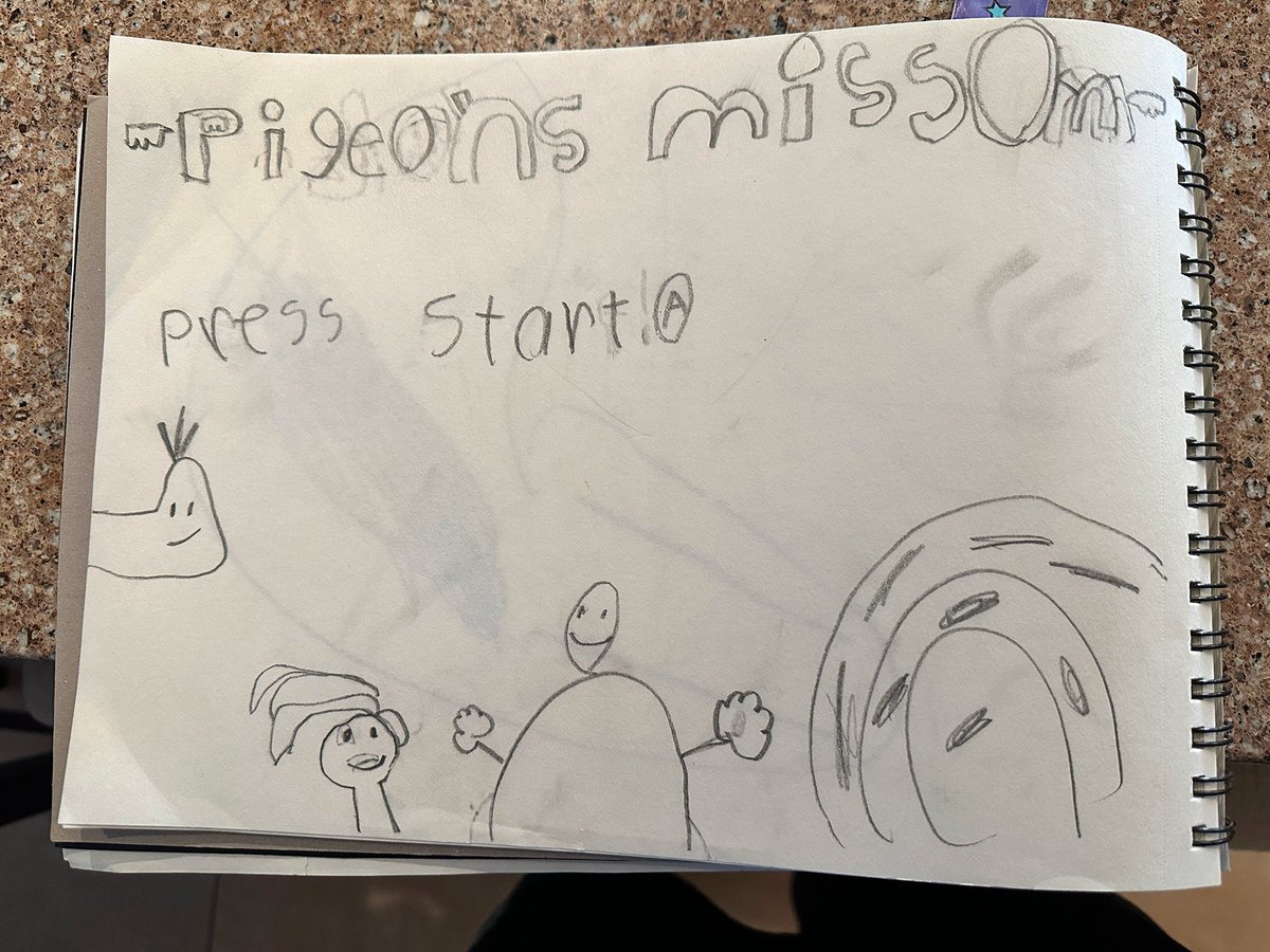 pigeonsmission's tweet photo. Before there was a game, there was a sketchbook. ✏️

It started with Logan’s imagination and grew into the world of Pigeon’s Mission. ❤️

Play on Steam! https://t.co/wjim725USy https://t.co/UUw3Eb1gj7