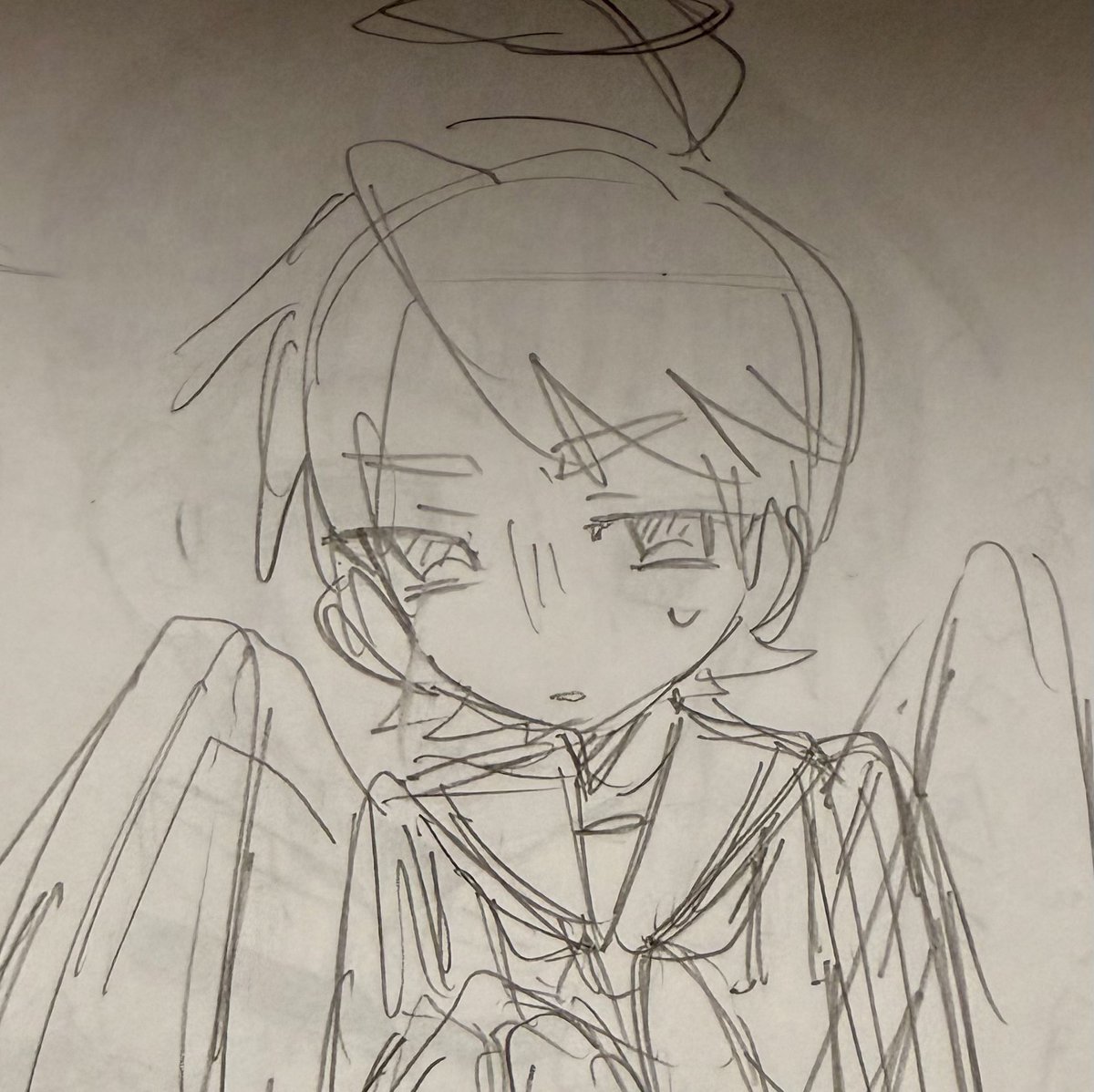 Apple_0219ktkr's tweet photo. ドン引きやめてね。顔が似なかったので没
今日載せた絵も顔が似せられなかったから反省 https://t.co/HzYblStCET