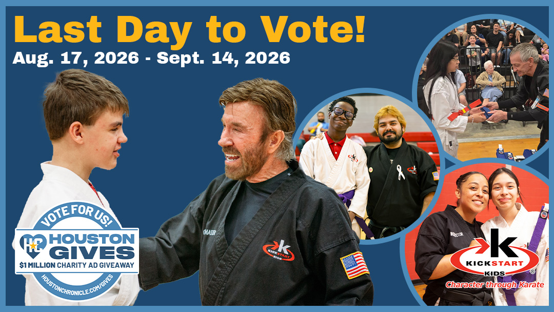 KICKSTART_KIDS's tweet photo. 🚨 TODAY IS THE LAST DAY TO VOTE! 🚨
🗳️ One vote = $100 in FREE advertising for Kickstart Kids! Help us reach more students and continue Chuck Norris’ vision. Vote today & SHARE! 🥋❤️
#KickstartKids #ChuckNorris
https://t.co/8h96gXOMwU https://t.co/4A5NHfElr1