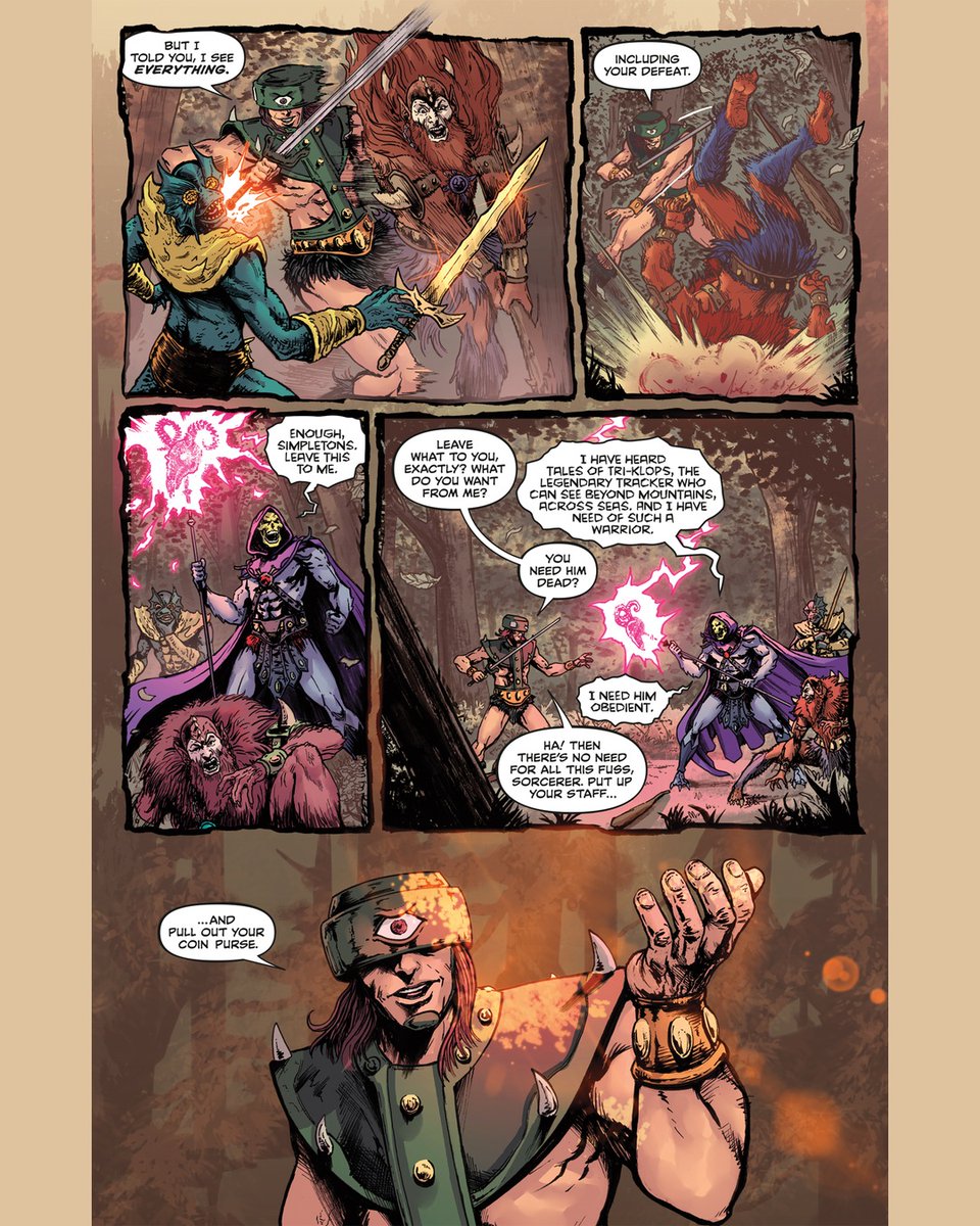 hemanorg's tweet photo. Skeletor wants him in the army. He asks for the coin purse.

Dark Horse put five pages of Masters of the Universe: Genesis #2 online. In shops Wednesday, 32 pages, $4.99, two covers.

https://t.co/6vvgJOeEH8 https://t.co/XFRmx6Bg5x